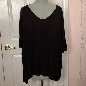 Garnet hill black flowy t shirt Womens large